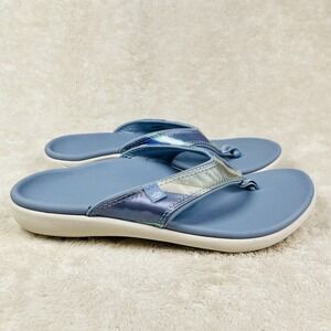 Spenco Yumi Monet Orthotic Flip Flop Womens 8B Celestial Blue Comfort Sandal